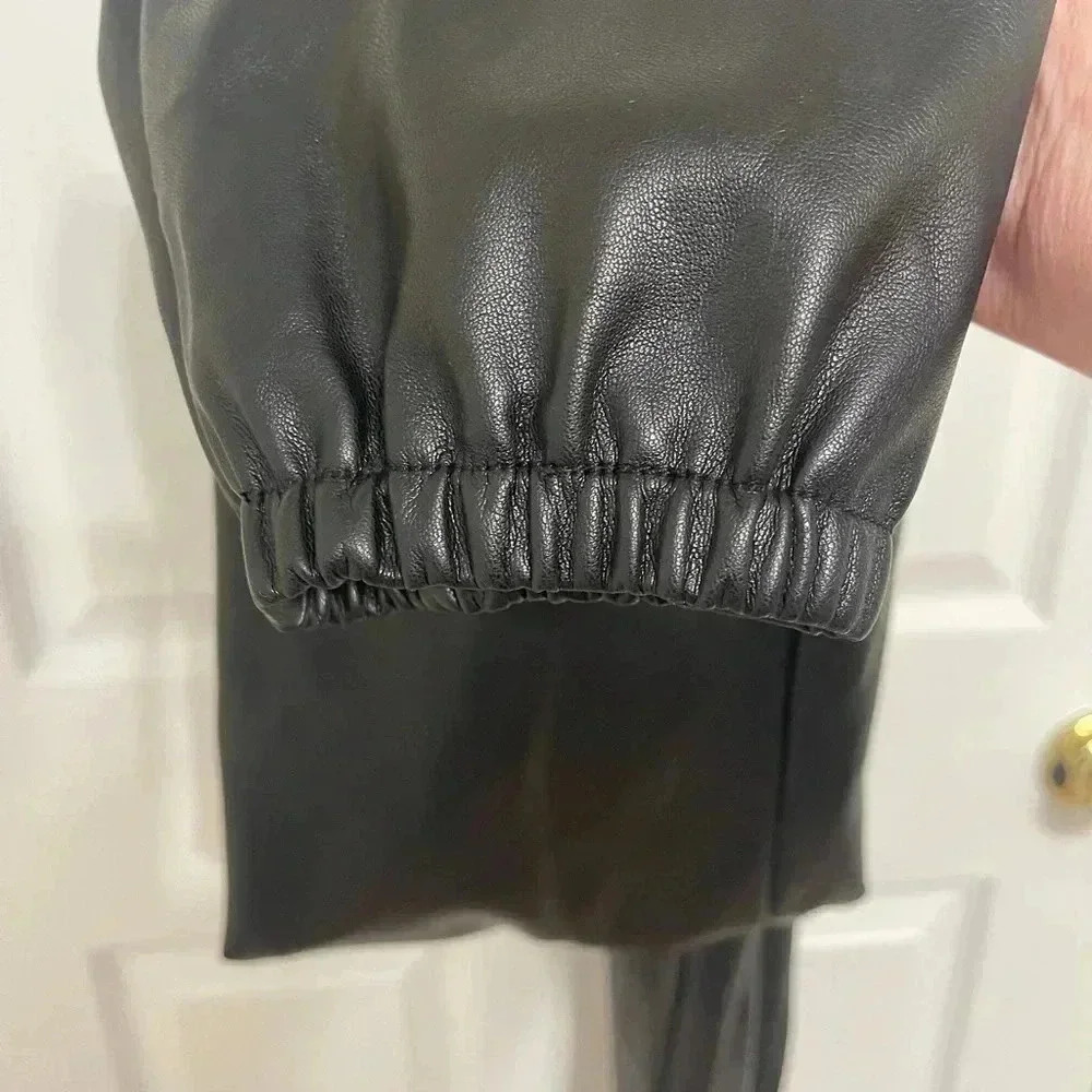 ZARA Faux Leather Cropped Girls Sleeveless Jumpsuit Sz 11/12 Buttery Soft - Picture 11 of 16